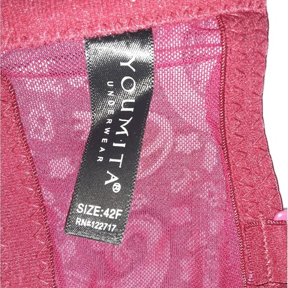 Youmita 42DDD Paisley Print Floral Lace Overlay Bra NWT - Picture 3 of 12